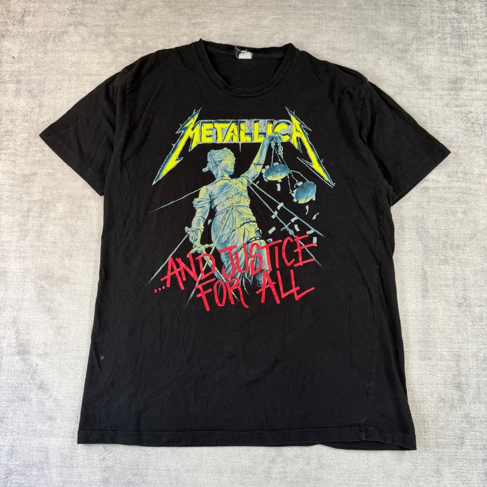 Metallica Shirt Men Large Black And Justice For All 2007 Y2K Band Tee Rock Metal
